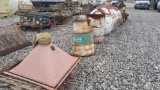 Propane Tank, Concrete Chute, 2- 55 Gallon Drums with Concrete Stakes, and Rebar Caps