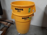 Five Rubbermaid Brute Trash Cans