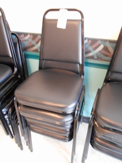 BLK. PADDED STACK CHAIRS