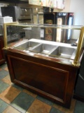 COUNTER W/3 WELL STEAM TABLE & SNEEZE GUARD