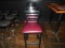 BLACK FRAME BARSTOOLS W/BURGANDY PADS