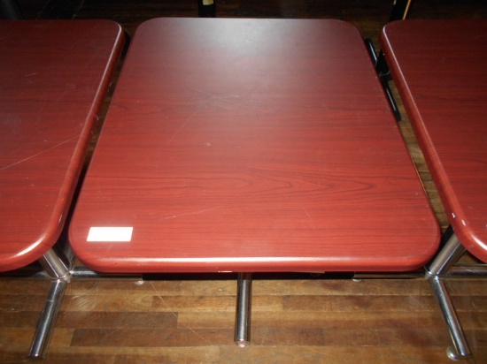 30X24 PEDESTAL TABLE W/CHROME BASE