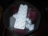 LOT OF RECHARGABLE TEA LIGHTS W/CHARGERS