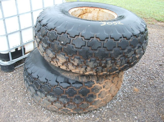 (2) 16.5x16.1 Diamond Tread Tires & Wheels