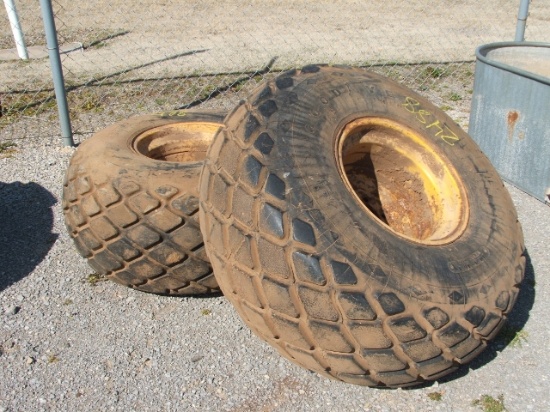 Pair 18.4x16.1 Turf Tires & Wheels