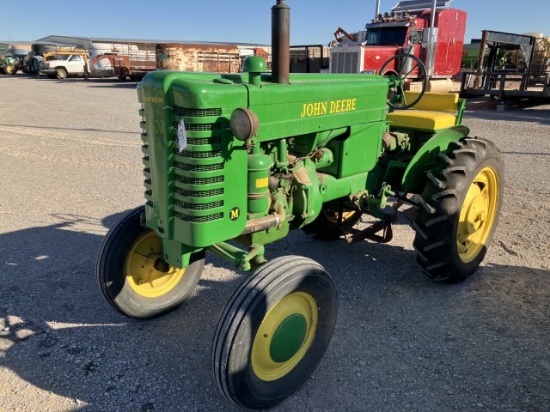 1948 JD M WITH JD M2A 2 BOTTOM PLOW