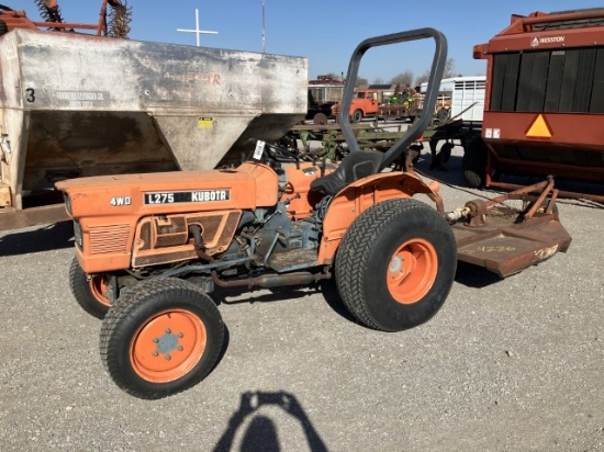 KUBOTA L275 DIESEL 4WD WITH 5' ROTARY MOWER