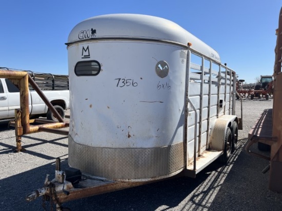 CM 6X16 BUMPER PULL LIVESTOCK TRAILER
