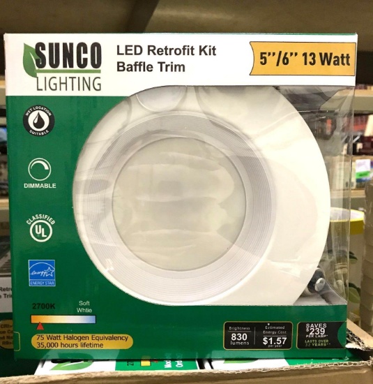 9 New Sunco Lighting Led trufit Kit Baffle Trim