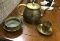 Brass Tea Pot and Brass Dishes