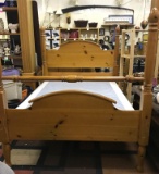 Queen 4 post Wood Bed Frame with Box Spring