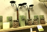 Pair of Candle Stick s with Lot of candles