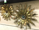 2 Vintage Jeweled Metal Art Work