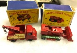 2 Vintage Lesney Matchbox with Boxes #13 and #58 Tractor needs Track