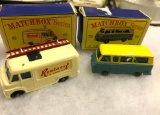 2 Vintage Lesney Matchbox with Boxes #62 TV Service Van and #70 Thomas Estate Car