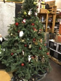 6ft Tall Christmas Tree and Decorations