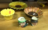 Sun flower Dishes and Royal Doulton Mugs