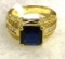Princess Cut Blue Sapphire Ring size 10