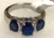Oval Cut Blue Sapphire Ring Size 7