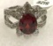 Oval Cut Red Ruby Ring Size 6
