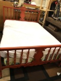 Antique Queen Black Walnut Bed with Mattress and Box spring