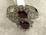 Pear Cut Red Ruby ring Size 8