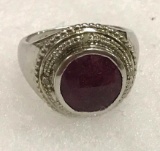Sterling Silver Ruby Ring size 7