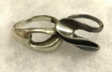 2 Sterling Silver Rings size 6 and 8