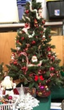 6 1/2' Tall Christmas Tree and decorations