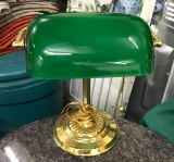 Brass and Green Shade Lamp