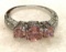 3 Stone Pink Topaz Ring Size 8
