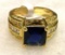 Princess Cut Blue Sapphire Ring Size 10