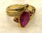 Marquise Cut Red Ruby Ring Size 8
