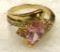 Marquise Cut Pink Topaz Ring Size 8