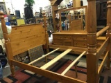 4 Poster Queen Bed Frame, Dresser with and Night Stand