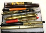 9 Vintage Pens/ Pencils with Advertisements