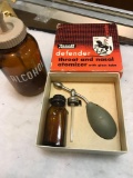 Rexall Defender Throat and Nasal Atomizer and Glass Alcohol Bottle