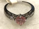 Pink Crystal with CZ Ring Size 8