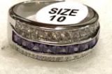 Purple Amethyst CZ Ring Size 10