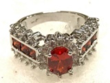 Oval Cut Red Ruby Ring Size 7