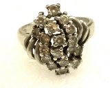Sterling Silver White Stone ring Size 7