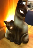 Vintage Kron Siamese Cat and Kitten Tv Lamp- Has a Small Crack on Back