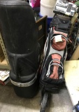 Golf Bag with clubs and Travel Case