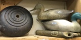 Clock Weights, Cast Iron Base and Duck Decoys