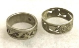 2 Sterling Silver Bands/ Rings Size 4 1/2 and 7 1/2