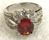 Oval Cut Red Ruby Ring Size 6