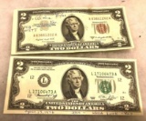Red and Green Seal $2 Bills