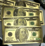 10- $100 Gold Foil Bills