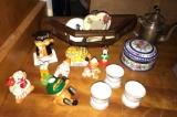 Lot of Collectives- Figurines, Jewelry Box and Knick Knack Shelf