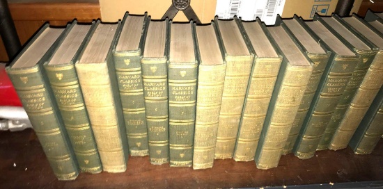 Set of 18 1917 Harvard Classics Shelf of Fiction Books